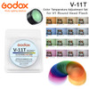  Godox V-11T Color Temperature Adjustment Set for V1 , H200R Round Head Flash (16pcs Color Filters) 