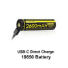 Nitecore NL1826R 18650 USB-C Direct Charge 2600mAh Li-ion Battery