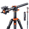  K&F Concept KF09.096V1 SA254T3 76''/1.9m Aluminum Travel Tripod with Transverse Center Column 