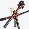  K&F Concept KF09.096V1 SA254T3 76''/1.9m Aluminum Travel Tripod with Transverse Center Column 