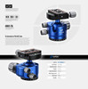 Leofoto LP-324C+LH-40 (Blue) Carbon Fibre 4-Section Twist Lock Tripod with Blue Ball Head