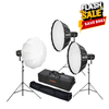 Godox 3x UL150IIBi Bi-color Silent Dual Power Three LED Video Light Kit