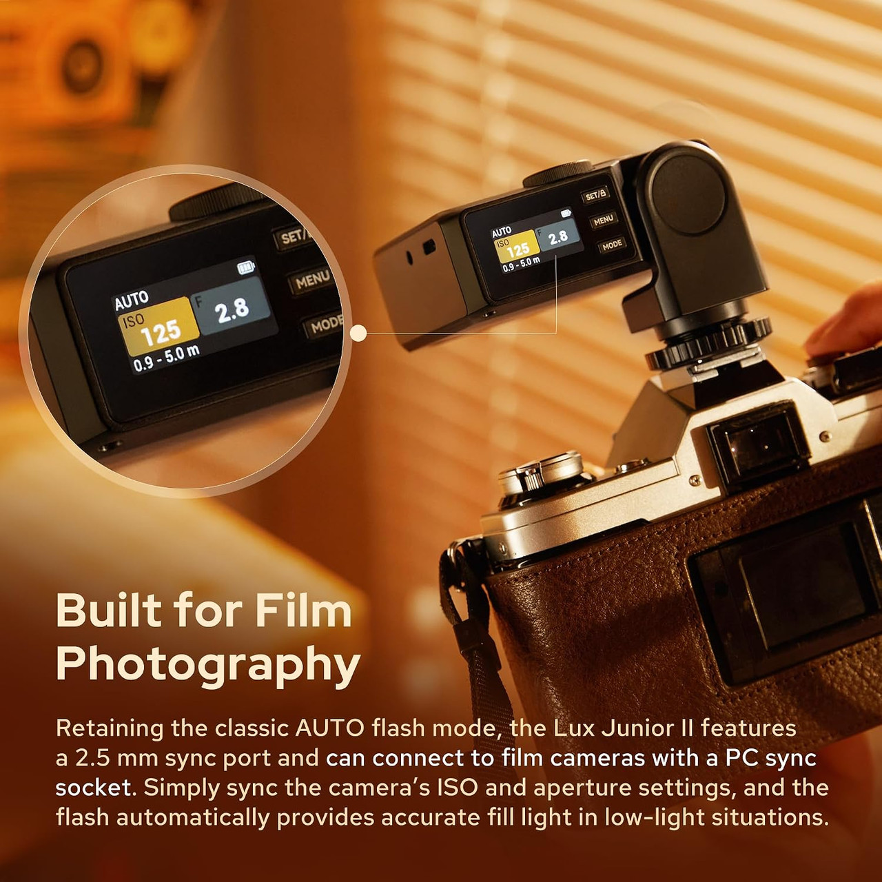 Godox Lux Junior II S TTL Retro Dual-Axis Camera Flash for Sony