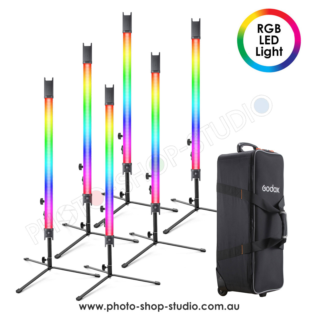 Godox TL60-K6 75cm 18W RGB Tube Handheld Stick Six LED Light Kit