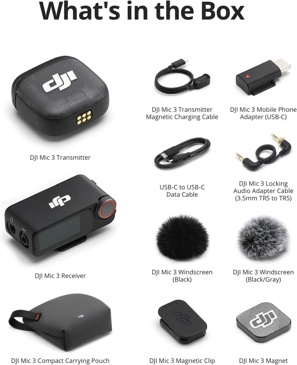 DJI Mic 3 (1TX + 1RX) 1-Person Compact Wireless Microphone System