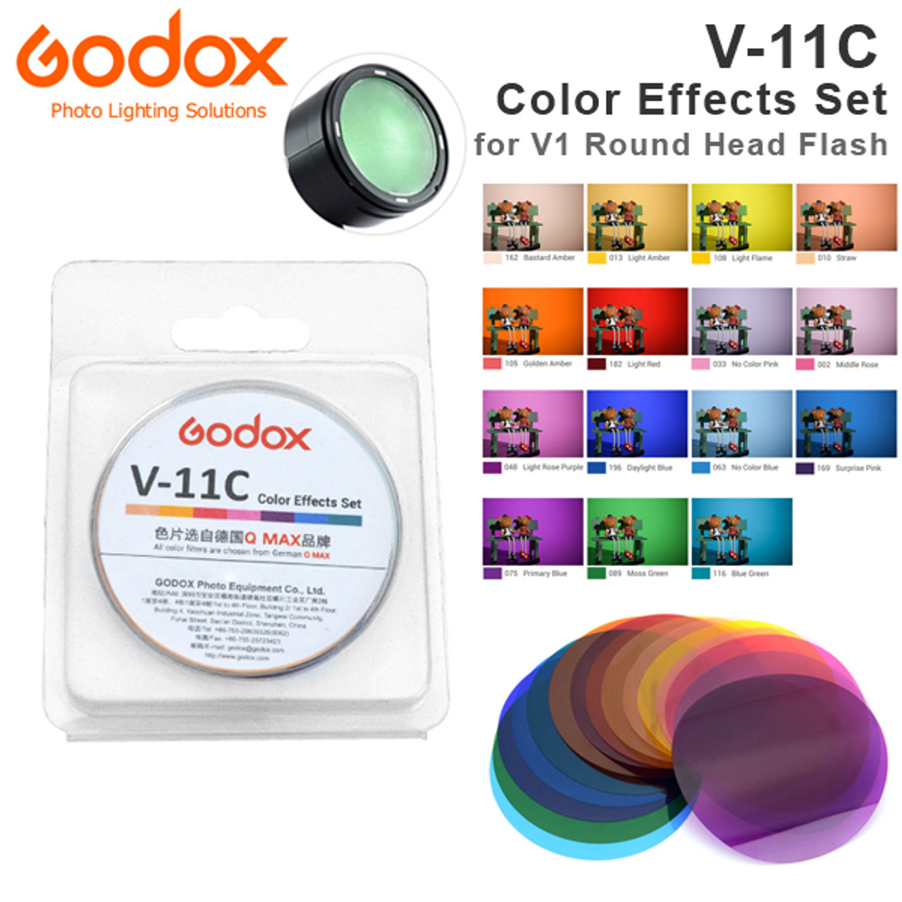 Godox V-11C Color Effects Set for V1 , H200R Round Head Flash