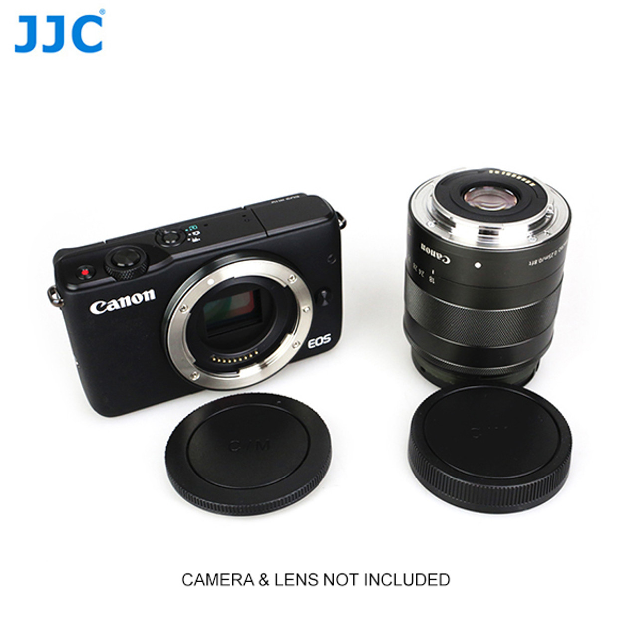 JJC L-R15 Body Cap & Rear Lens Cap for Canon EOS-M Camera / EF-M