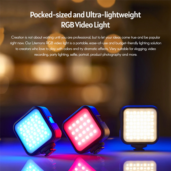 GODOX LITEMONS LED6R Luce Video RGB - CRI95, 36.000 Colori, Per Streaming E Fotografia - Foto 6