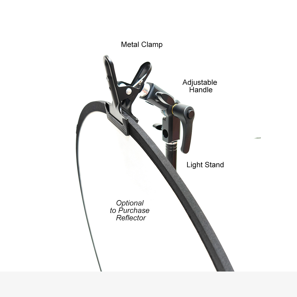 ANGEEK Reflector Clamp Clip Holder Light Stand Attachment Heavy Duty Metal Spring Clamp Holder with 5/8 inch Bolts Max 5 cm Opening for Photo Studio Light Stand Arm for Reflector Backdrop and