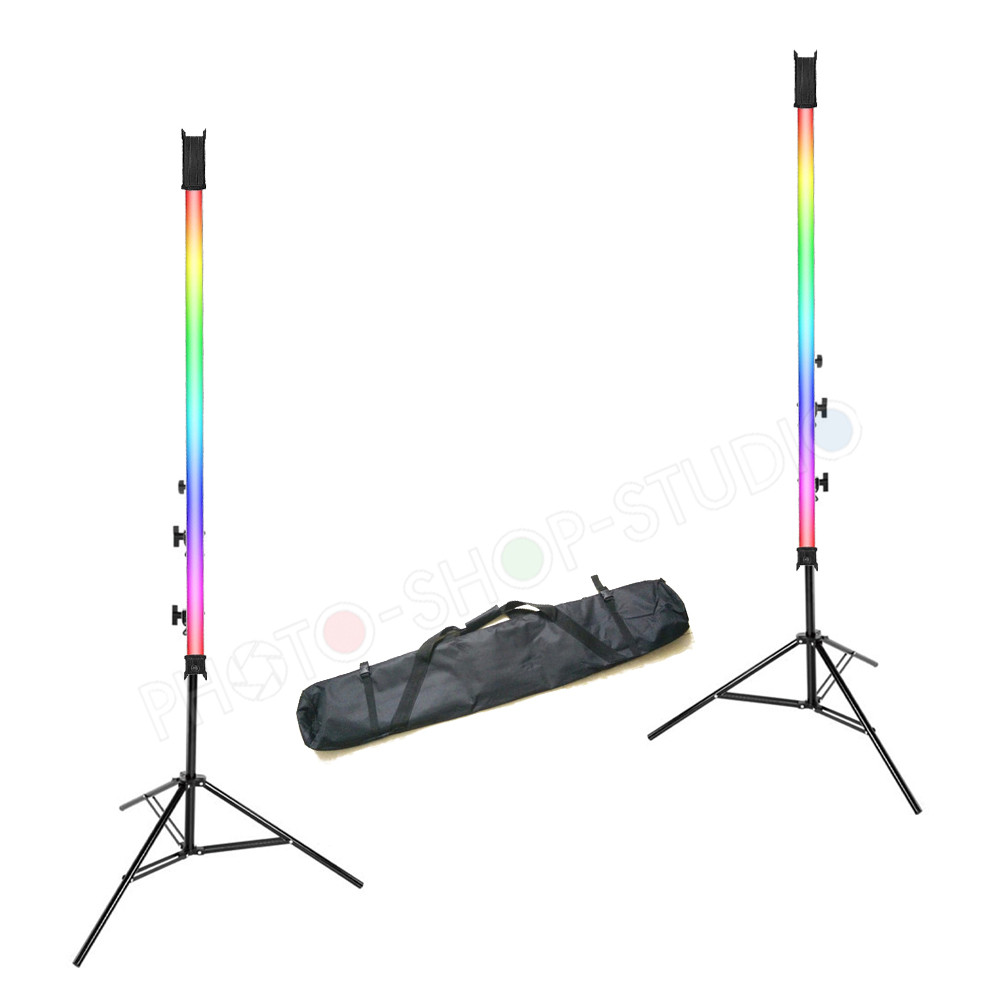 Luxceo 2x P120S 113cm 30W RGB LED Handheld Two Tube Light Stick Kit