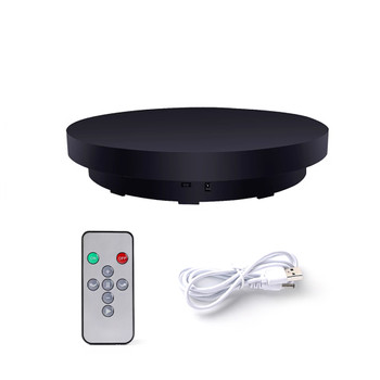 Fotolux TB30-BK 30cm Rechargeable  Electric Auto Rotating 360 Degree Revolving Turntable with Remote Control (Black)