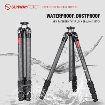 Sunwayfoto T2840CE+XB-38 Explorer Series Carbon Fiber  4-section Twist Lock Tripod with Center Column and Low Profile Ball Head Kit (Max Load 16kg)