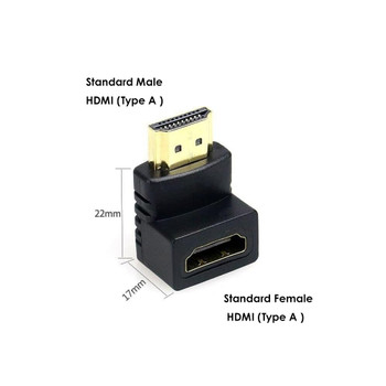  Fotolux HDMI-A-RC Standard Male HDMI (Type A ) to Standard Female HDMI (Type A) 90 Degree Right Angle  Adapter Converter 