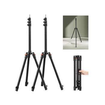 K&F Concept KF34.038S1 Aluminum Foldable Reverse Light Stand - 2m Tall Medium size (2 Pack) 