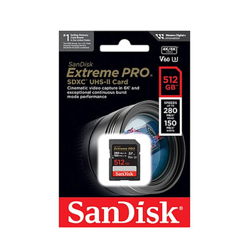 SanDisk Extreme PRO 512GB 280MB/s V60 4K/6K SDXC Memory Card