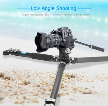 Cavix VF-364V1C Large Carbon Fibre 4-section Lever Lock Tripod with VH-01 Video Head