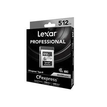  Lexar  512GB Professional Silver Series CFexpress Type B 1750MB/S 8K Memory Card