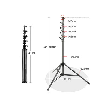Fotolux LS-4800 Air Cushioned Light Stand 4.8m tall ( Extra Large size )