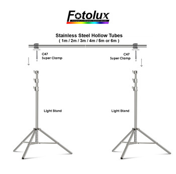  Fotolux SZ-BG02 Heavy-duty S/S Background Support Kit ( 4m Wide x 3.88m High)