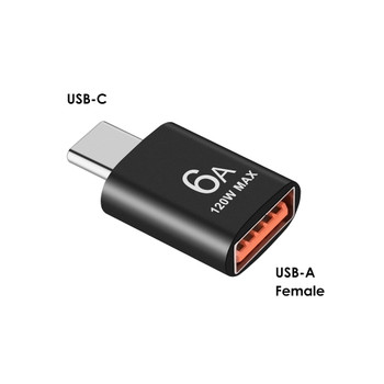Fotolux USB-C Male to USB-A 3.0 Female 5Gbps 6A 120W OTG Converter for Charging Data Sync 