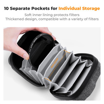 K&F Concept KF13.185  Hard Shell EVA Lens Filter Pouch Case for 37mm-82mm Filters K&F Concept KF13.185  Hard Shell EVA Lens Filter Pouch Case for 37mm-82mm Filters