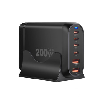 Fotolux FC-200W 200W 6 Ports Gan 3 Fast USB A&C Travel Charger (AU Plug)