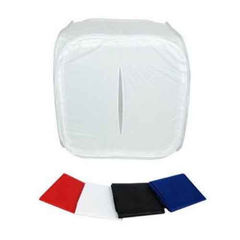 Fotolux 80x80x80 cm Portable Light Tent + 4 colour Backdrops Red White Black Blue