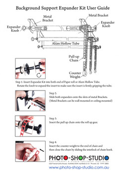 Fotolux BGK2H 2-Hooks Studio Background Support (Light Stand Mount) with Chains & Expand Core Grip