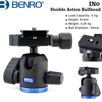 Benro IN0 Double Action Ball Head with PU50 Quick Release Plate (Max Load 6 kg)