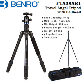  Benro FTA28AB1 Aluminum Travel Angel Tripod with B1 Ballhead (Max Load 10kg , 4 section , Twist Lock)