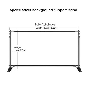 Fotolux FOT-BKS3 Space Saver Photography Background Support Kit (2.7m H x 3.2m W)