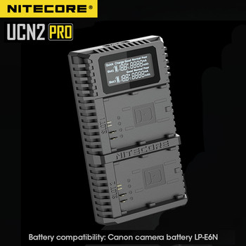 Nitecore UCN2 Pro USB Dual Slot Battery Charger for Canon LP-E6N