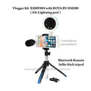 Vlogger Kit B200Y08S with Benro MK10P Selfie and BOYA BY-DM200 (iOs Lightning port)