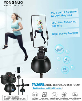 Yongnuo YN360G Smart PTZ Tacking Shooting Phone Holder 360° Rotation Auto )