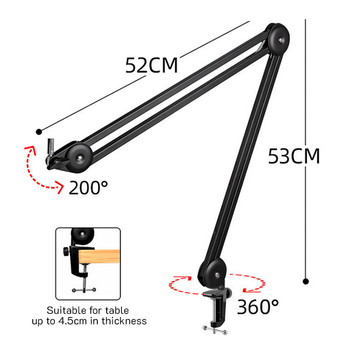 Fotolux 50 x 50cm Flexible Microphone Scissor Boom Arm with Desktop Mount