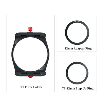 Kase K100 - K9 100mm Square Filter Holder with Adapter Ring & 77-82mm Step Up Ring (Simple Version)