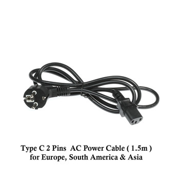 Fotolux Type C 2 round pins to IEC AC Power Cable (1.5m long)