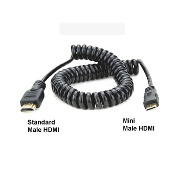 Fotolux  Mini Male HDMI to Type A Male HDMI Cable ( 0.5m Coiled ) HD 4K