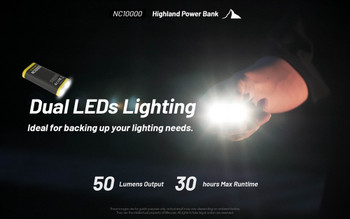 Nitecore NC10000 10,000mAh Compact Power Bank + Dual LED lights
