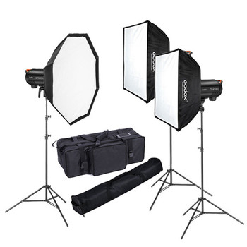 Godox 2x QT400IIIM + 1x QT600IIIM  New Strobe HSS Studio Flash Lighting Kit (400Ws & 600Ws)