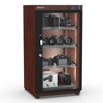 Andbon DS-105S-RM 105L Large Auto-Dehumidifier Digital Dry Cabinet (Dark Wood Grain)