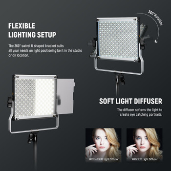 NEEWER 2x 660 PRO II 50W RGB LED Panel Video Light Kit