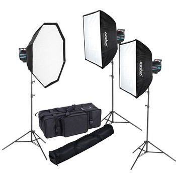 Godox 1x QS400II + 2x QS600II Studio Flash Lighting Kit (400Ws & 600Ws)