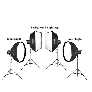Godox 4x SZ200Bi 200W Bi-Color Zoomable AC Power Video LED Lighting Kit
