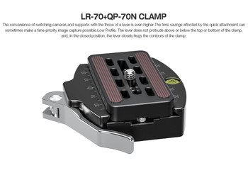 Leofoto LR-70 70mm Lever Release Clamp with QP-70N Plate