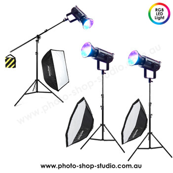 Godox 3x SZ150R 150W RGB Bi-Color Zoomable AC Power LED Video Lighting Kit