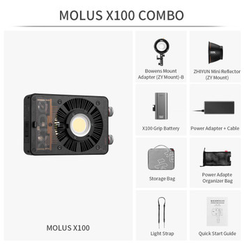 ZHIYUN MOLUS X100 Combo 100W Bi-color COB Light (2700-6500K)