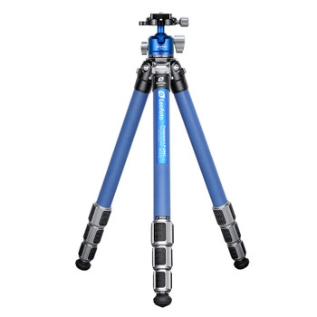 Leofoto LP-284C+LH-30 (Blue) Poseidon Series Carbon Fibre 4-Section Tripod with Ball Head (Max. Load 10kg , Twist Lock)