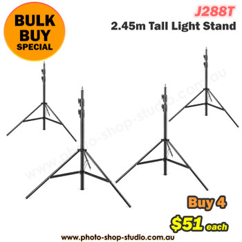 Fotolux 4x J288T Light Stand 2.45m tall (Bulk Buy) 