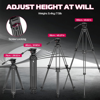 Ulanzi MT-81 Aluminium Video Tripod with Fluid Head T080GBB1